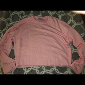 pink cropped charlotte russe long sleeve